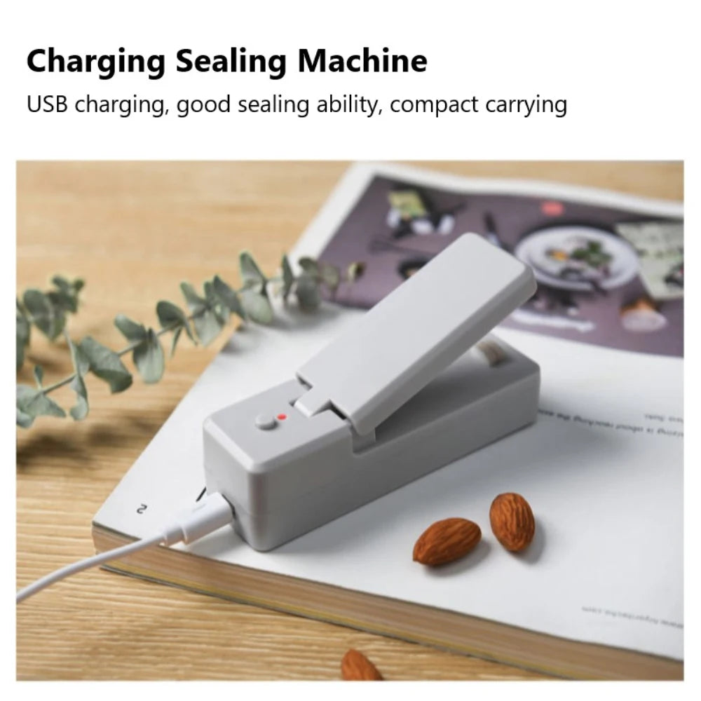 Mini Portable 2 In 1 Sealer Bag Sealer Heat Seal Cutter Bag Handheld USB Chargable Sealer Machine Heat Sealer For Plastic Bag